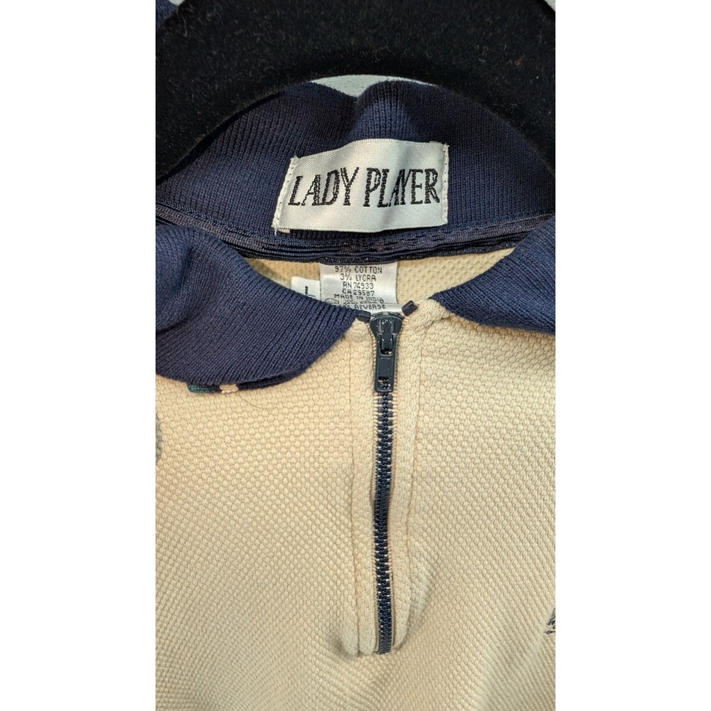 Lady Player Polo Men's Size Large Embroidered Crest Preppy Golf Stretch Cotton - Picture 3 of 6